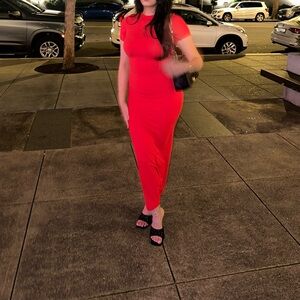 PrettyLittleThing Vibrant Red Maxi Dress